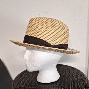 Psycho Bunny Tan and Black Woven Womens Hat Small